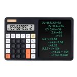 2-in-1 12 Digit Calculator with LCD Writing 7.5 Inches Pad & Stylus Pen - Purple