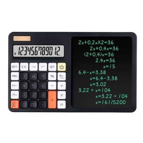 s-pdpxl 2-in-1 12 Digit Calculator with LCD Writing 7.5 Inches Pad & Stylus Pen - Purple - Image 1