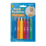 Bulk Pack x 5 Baby Bath Buddies Crayons 6 Pieces Per Pack