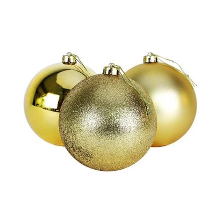 Large Gold Baubles - Set of 9