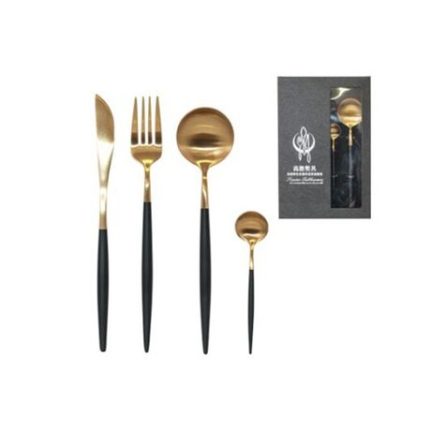 MC - Black/Gold Cutlery Set of 4