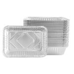 Home Storage Disposable Aluminium Rectangle Food Container Set of 20 - M