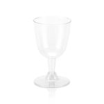 Clear 150ml Plastic Wine Glass with Detachable Base Pack (20)