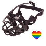 Pet Adjustable Silicone Basket Muzzle For Aggressive Dogs & Heart Sticker - M