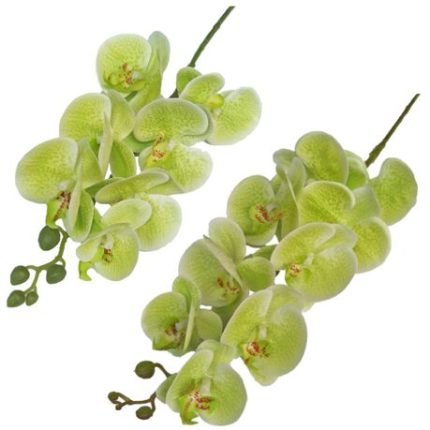 Garden Artificial Orchid Flower 9 Heads 2 Bundle - Purple, White