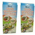 Plastic Stretch-to-fit Food Covers x6