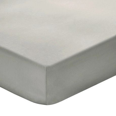 s-pdpxl 200 Thread Count Cotton Fitted Sheet Light Grey - King XL - Image 1