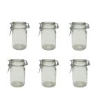6Pack Cylinder Cliptop Jar 12cm x 6cm (270ml)