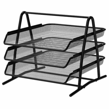 3 Tier A4 Mesh in Tray, Mesh Desk Organizer