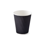 Kraft Black Ripple Disposable Paper Coffee Cups with Lids 20 pack