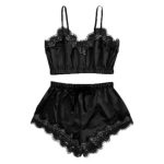 Women's Satin Sleepwear Set - Strappy Cami Top & Shorts Pajama Set - S