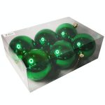Big Christmas Baubles - Christmas Balls 6 Pack - Reflective Green