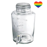 Classic Clear Glass Dispenser - 7L with Heart Sticker