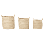 Handmade Cane Woven Baskets - Set Of 3