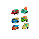 Pull Back Mini Construction Cartoon Trucks - Set Of 6