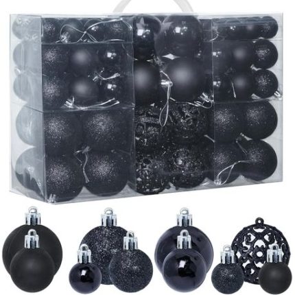 Decorative 100Pc Shatterproof Baubles - Silver