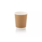 Disposable Double Wall Kraft 250ml Coffee Cups - 50 Pieces