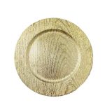 Woodgrain Design Plastic Underplate 33cm - Set of 6 - Silver