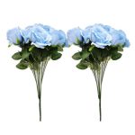 Set of 2 Never Fade Blooming Artificial Rose Bouquets - Red
