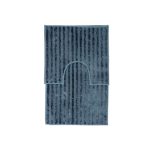 2-Piece Viscose Stripe Bath Mat Set - Airforce Blue