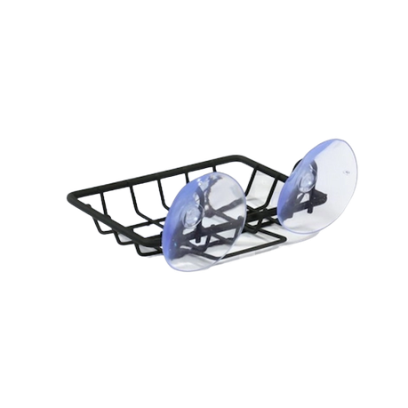 s-pdpxl Suction Chrome Soap Dish - Black - Image 1