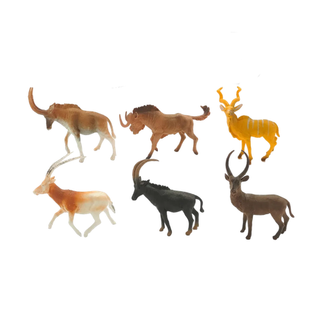 s-pdpxl Set of 6 Jungle Animal Figurines - Antelopes - Image 1