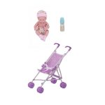 Reborn Baby Doll, Stroller and Bottle Set