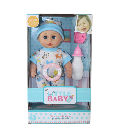 s-pdpxl Little Baby with Dummy and Bottle - Pink - Image 1
