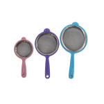 Set of 3 Stainless Steel Sieves for Kitchen - Pastel Colours - Pastel Set B - M