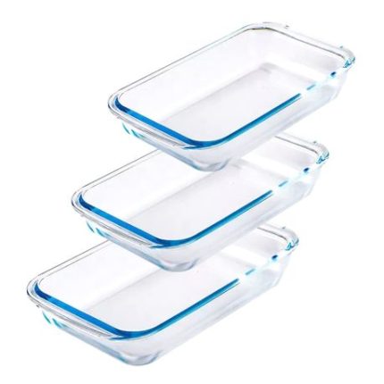 Borosilicate Glass Microwave Oven Safe Rectangle Baking Dish - Set of 3