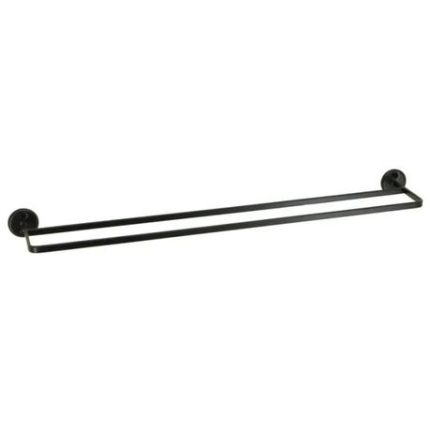 Double Towel Rail, Stainless Steel - 800mm - Black