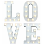 4 Pieces White LED Love Letter Box Set