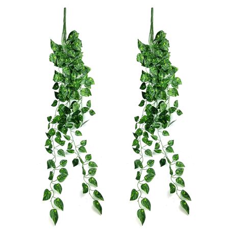 s-pdpxl 2 Pieces Artificial Green Leaves 100cm - Image 1