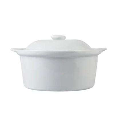 Kitro White Porcelain Round Casserole Dish