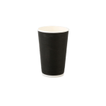 Disposable Horizontal Ripple Coffee Cup - 500ml - Kraft - 25 Pack