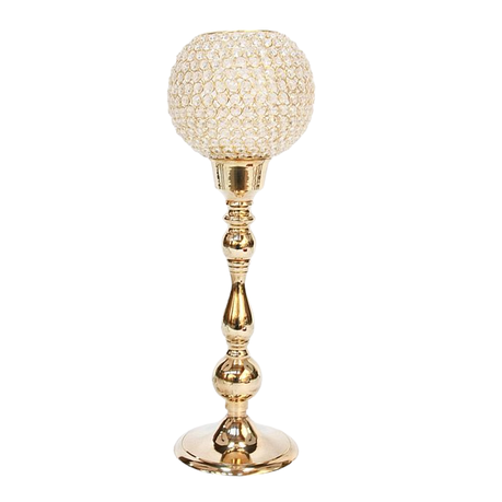s-pdpxl Gold Crystal Ball Candle Holder - 60cm - Image 1
