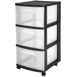 3 Drawer Plastic Rolling Cart with Wheels to Organize Clothes
