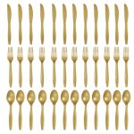 Party Gift Novelty Plastic Utensil Spoon, Knife and Fork Jumbo Set of 36 - Silver