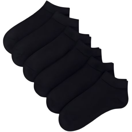 s-pdpxl 5 Pairs Black Unisex Anti Odor & Sweat Absorption Low Cut Socks - Image 1