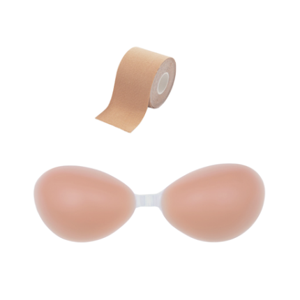 Silicone Stick-On Bra and Boob Tape Set - S