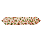 Red Ribbon & Holly Berry Leaf Christmas Table Runner - 33x180cm