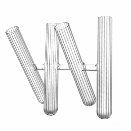 Glass Tilted Stripped Test Tube Vases - 4pcs