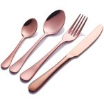 Rose Gold Stainless Steel Flatware Cutlery - 24 Pack