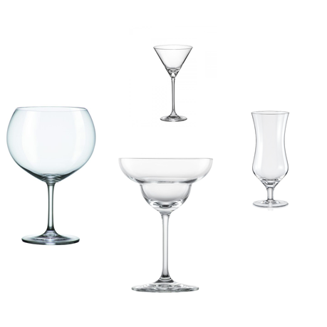 s-pdpxl Cocktail Glasses Set Of 16 - Martini, Gin & Tonic, Hurricane, Margarita - Image 1
