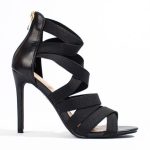 Strappy black Bandage Style Ladies Heels - UK 7
