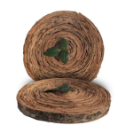 Birch Bark Cake Stand with Decorative Leaves - 25 cm