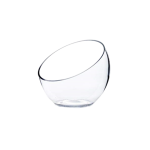 Clear Glass Angled Rose Vase or Bowl - L