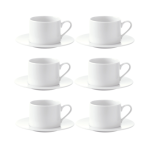12 Piece Tea Cup and Saucer Set - White