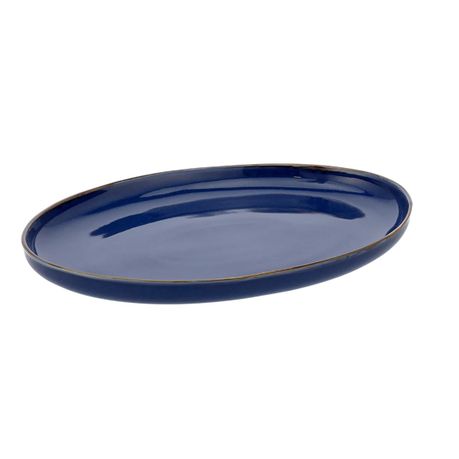 s-pdpxl Reactive Glaze Oval Platter - Blue - Image 1
