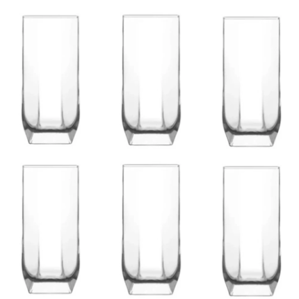 Elegant Tuana Hi Ball Glass Set 6 Piece - 330ml